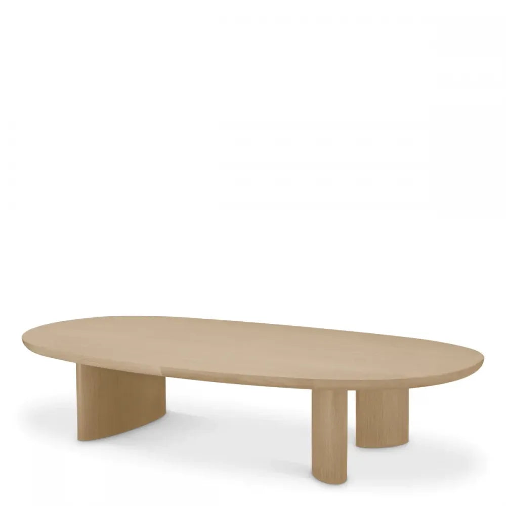 Masuta de cafea Ovala din Furnir de stejar Maro deschis L168.5xl86.5cm Lindner Eichholtz