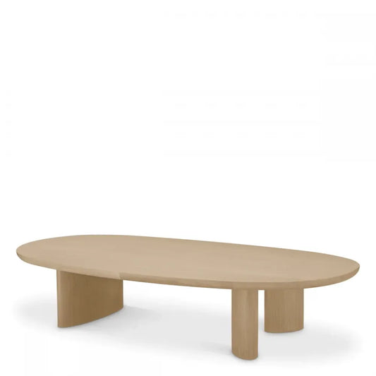 Masuta de cafea Ovala din Furnir de stejar Maro deschis L168.5xl86.5cm Lindner Eichholtz
