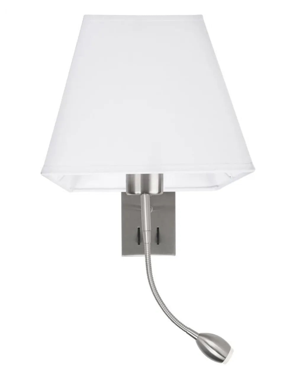 Aplica de perete structura din Aluminiu Argintiu si abajur din Textil Alb H40xL21cm IP20 3W 190lm 3000k VALENCIA