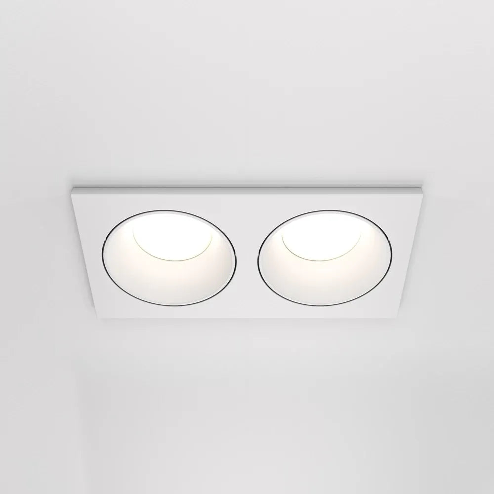 Spot incastrat dublu din Aluminiu Alb H4xL17cm IP 65 GU10 50W Zoom
