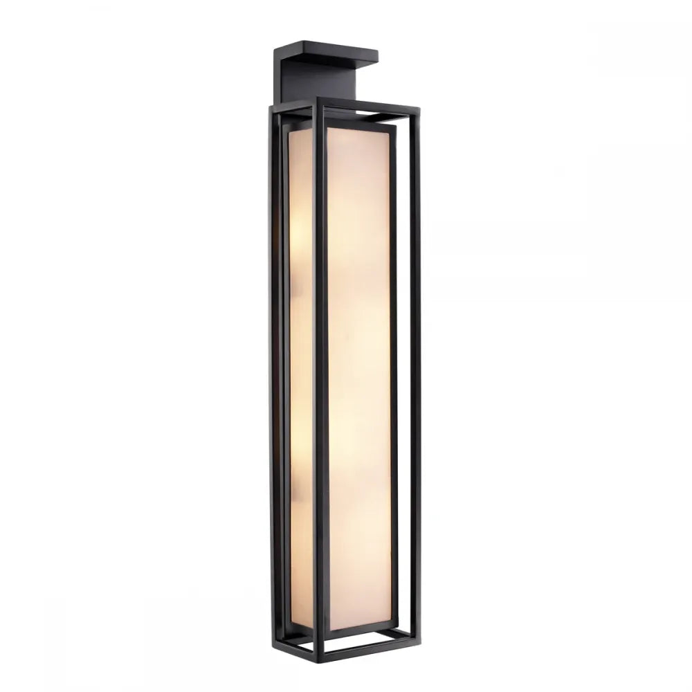Aplica de perete din Metal Negru si Stofa Alb H70xL15cm Versus Eichholtz