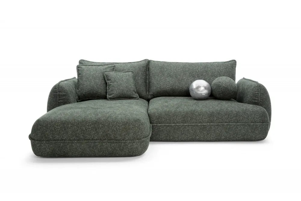 Coltar extensibil cu spatiu depozitare din Stofa Verde Visby