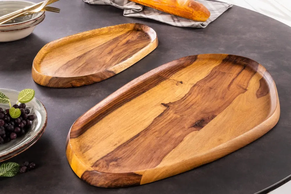 Set 2 tavi decorative din Lemn de sheesham Maro H2.5xL40/56cm Amazonas