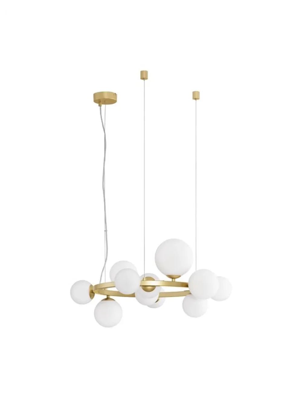 Lustra structura din Metal Auriu si abajur din Sticla Alb H120xL65cm IP20 ODILLIA