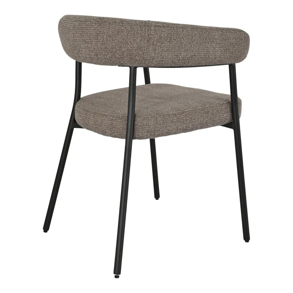 Set 2 scaune din Stofa Maro si Metal Negru L56xH77cm Trivio