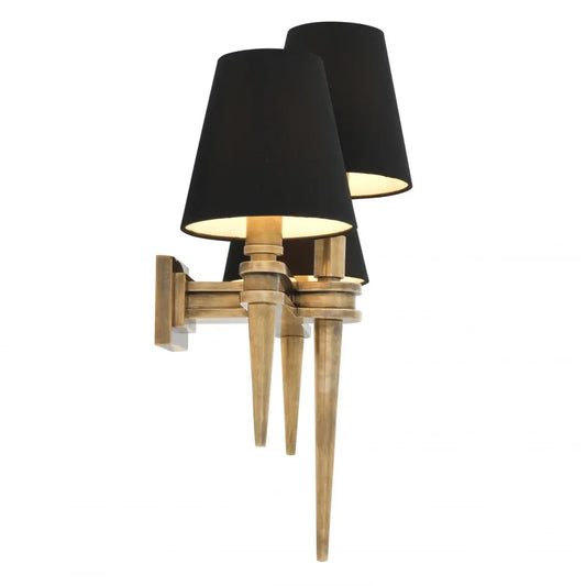 Aplica de perete din Metal Alama si Stofa Negru H50xL46cm Waterloo Triple Eichholtz