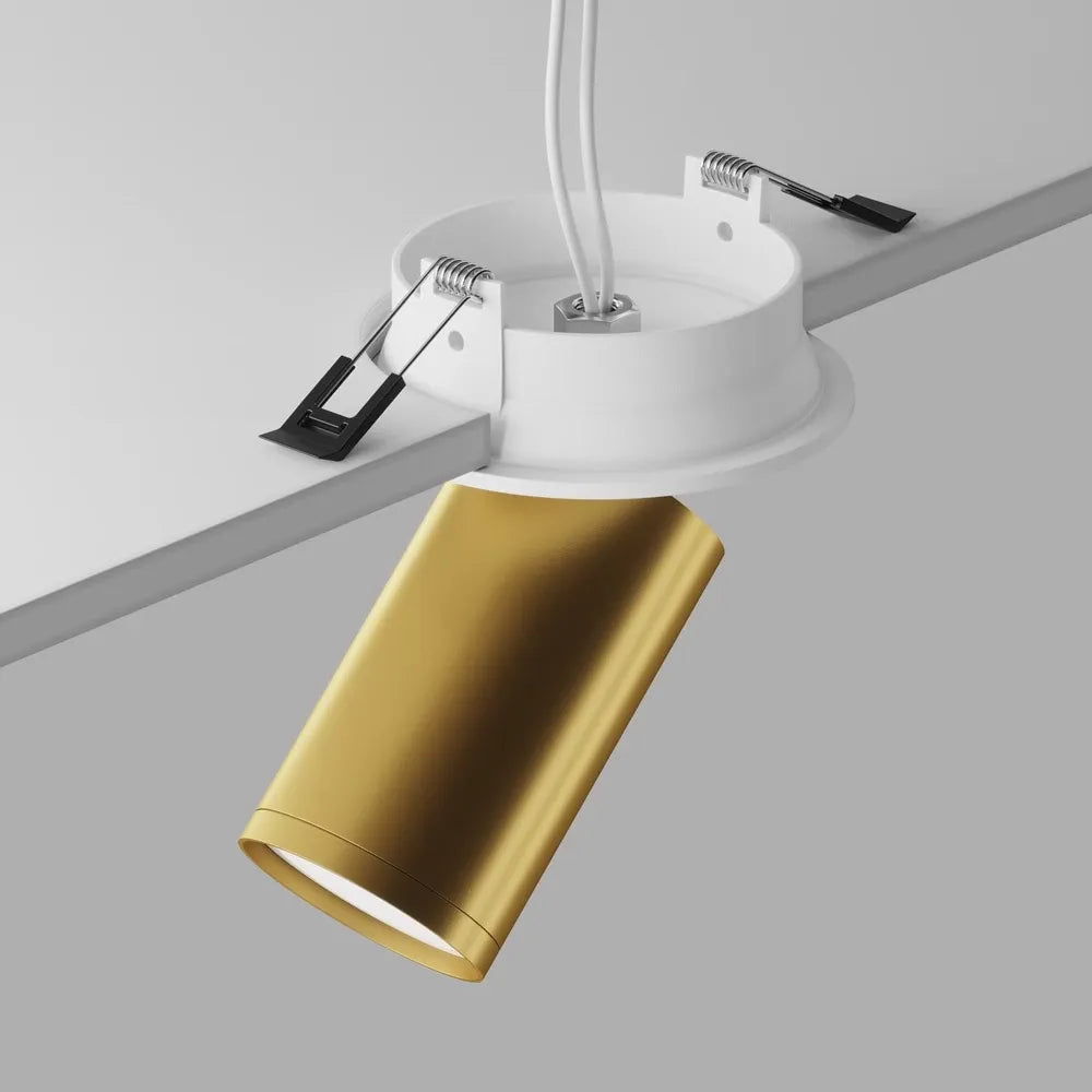 Spot incastrat din Aluminiu Alb/Auriu mat H12xD5cm IP 20 GU10 10W FOCUS S