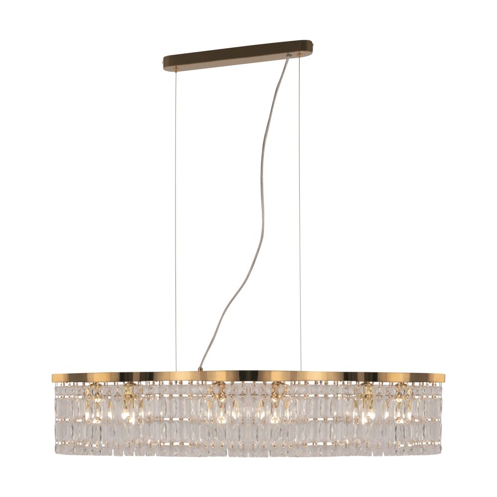 Lustra Asimetrica din Metal Auriu cu 6 becuri E14 60W L12xH138cm Dune