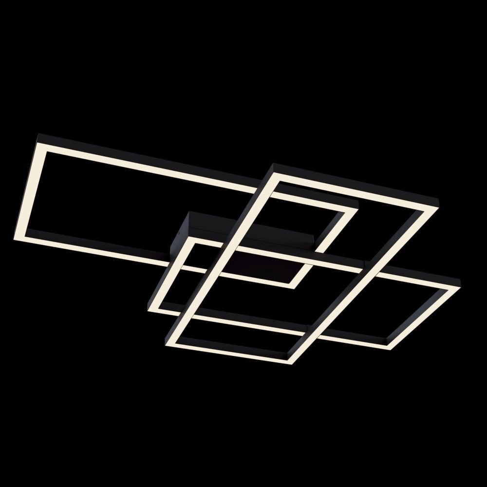 Plafoniera Dreptunghiulara din Metal Negru Line L78xH8cm
