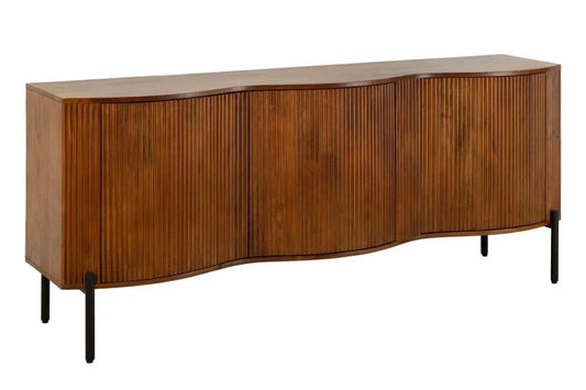 Comoda din Lemn de mango Maro si Metal Negru L177xH76cm GRANDEUR