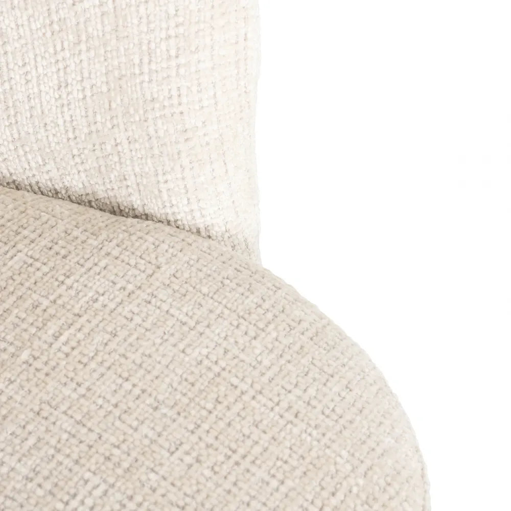 Scaun tapitat cu Chenille Bej cu picioare din Metal Auriu H79xL60xA61cm Zendaya Richmond Interiors