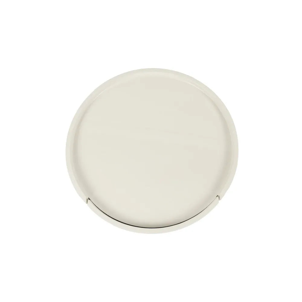 Noptiera rotunda cu sertar James de culoare alb lucios L40xH52cm
