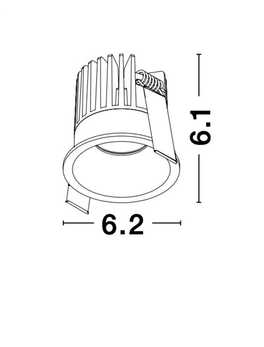 Spot incastrat din Aluminiu Alb H6.1xL6.2cm IP42 9W 542lm 3000k PETIT