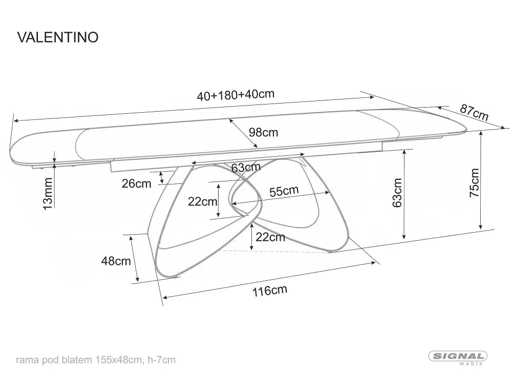 Masa extensibila din Metal Bej si Sticla securizata+Ceramica Bej lucios L180-260xH75cm Valentino