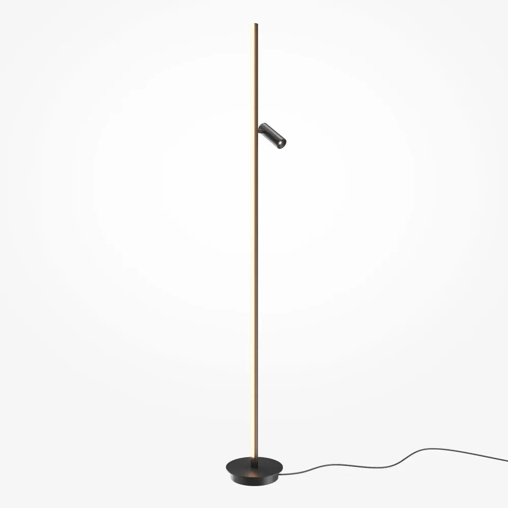 Lampa de podea din Aluminiu Negru si Metal Negru H155xL20cm Thin