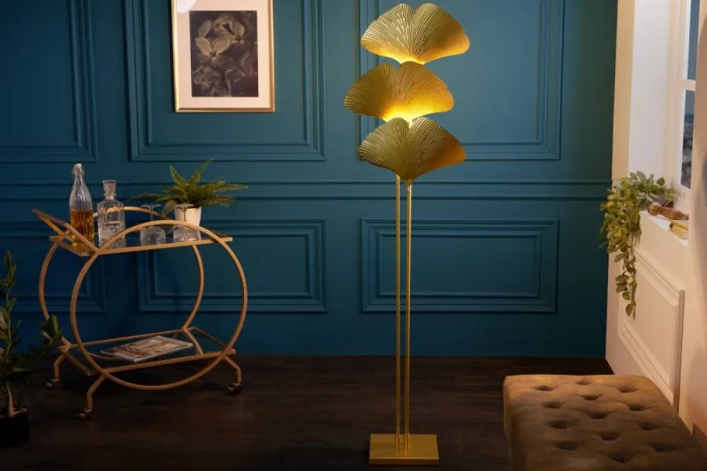Lampa de podea din Metal Auriu H160xL40cm Ginkgo