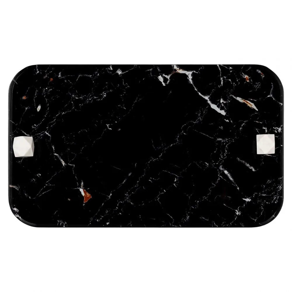 Tava decorativa din MDF/Sticla Negru cu efect de marmura H6xL43cm Yaya Richmond interiors