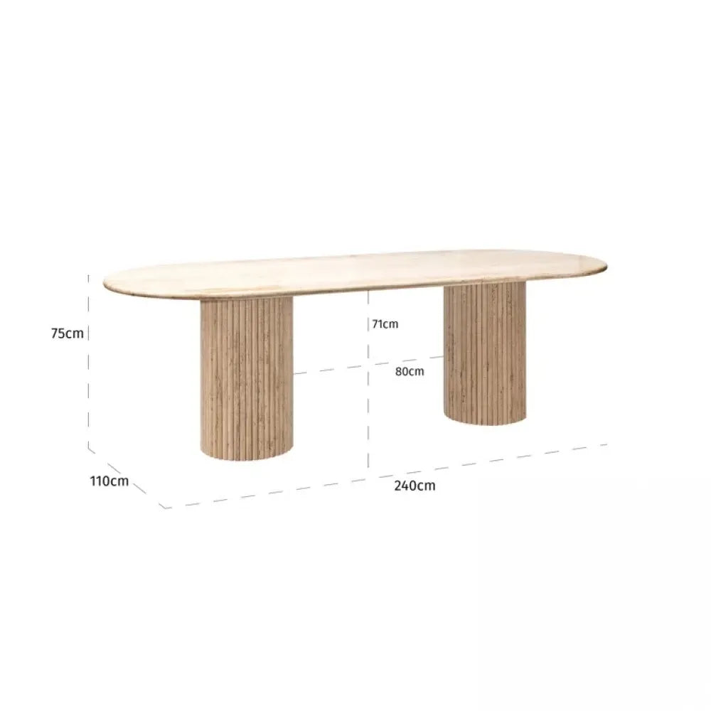 Masa din Travertin Bej L240xH75cm La Cantera Richmond interiors