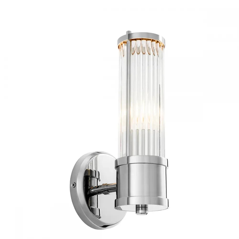 Aplica de perete din Metal Argintiu si Sticla Transparent H29.5xL12cm Claridges Single Eichholtz