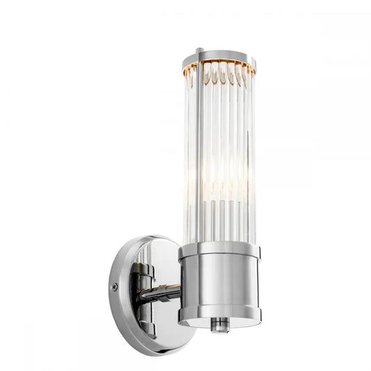 Aplica de perete din Metal Argintiu si Sticla Transparent H29.5xL12cm Claridges Single Eichholtz