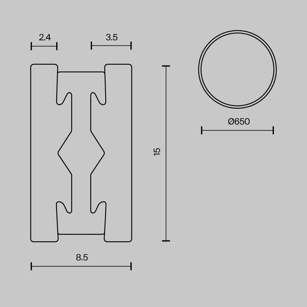 Sina rotunda diametru 65cm Flarity  din Aluminiu Negru H1.5xL65cm Flarity