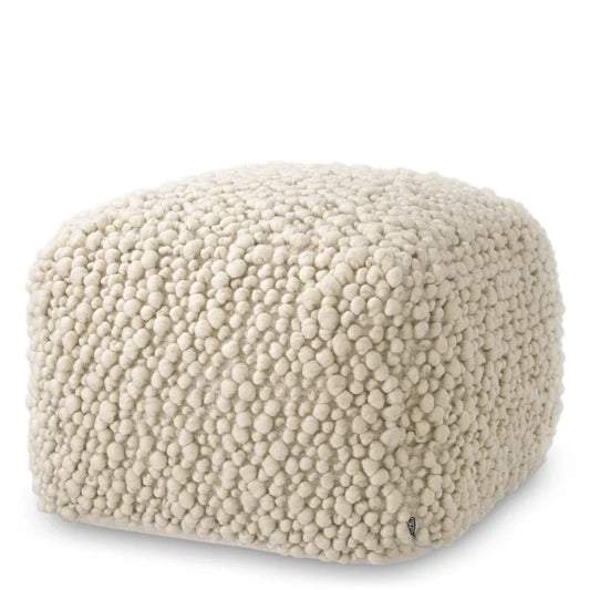 Taburet tip beanbag  tapitat cu Stofa Ivory L60xA60xH40cm Schillinger Eichholtz