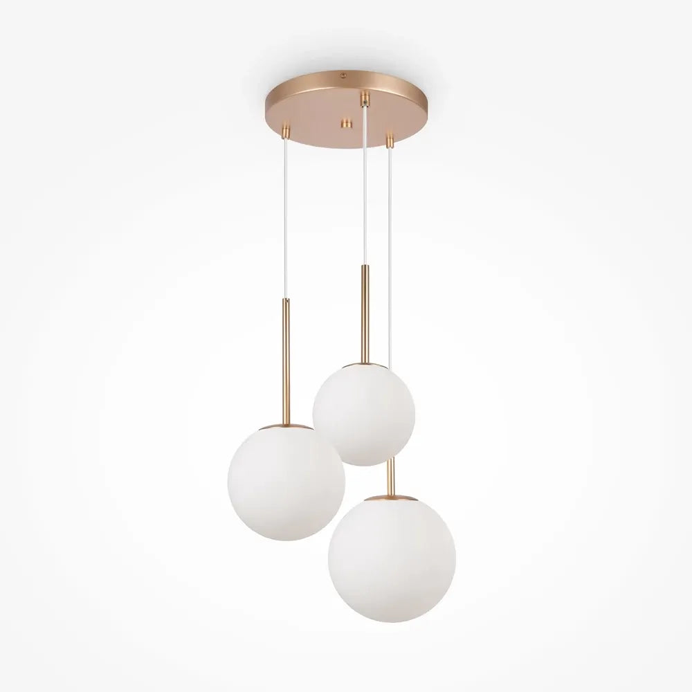 Lustra din Metal si Sticla Auriu/Alb H180xD40cm 40W Basic form
