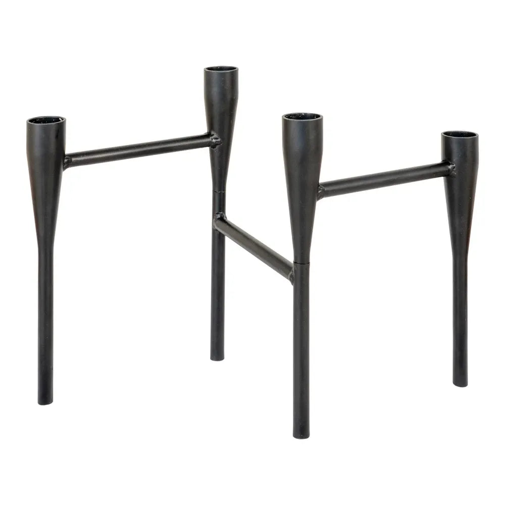 Suport pentru 4 lumanari din Metal Negru H21xL28cm HN0909