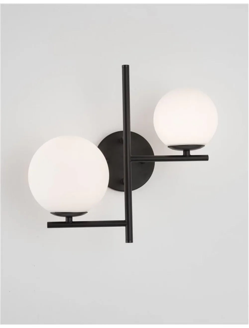 Aplica de perete structura din Metal Negru si abajur din Sticla Alb H33xL35cm IP20 IMPERO