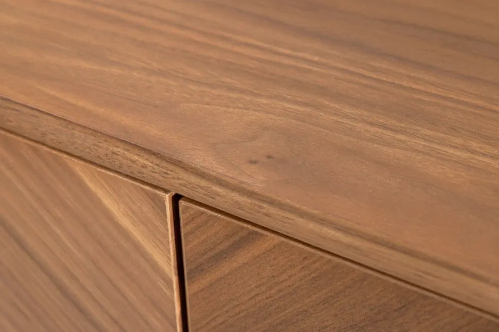 Comoda din MDF/Furnir de nuc Maro si Metal Negru L180xH80cm GRANDEZZA
