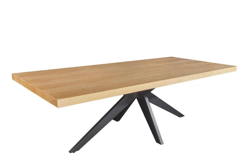 Masa din MDF/Funir de stejar Maro si Metal Negru L240xH76cm ZEUS