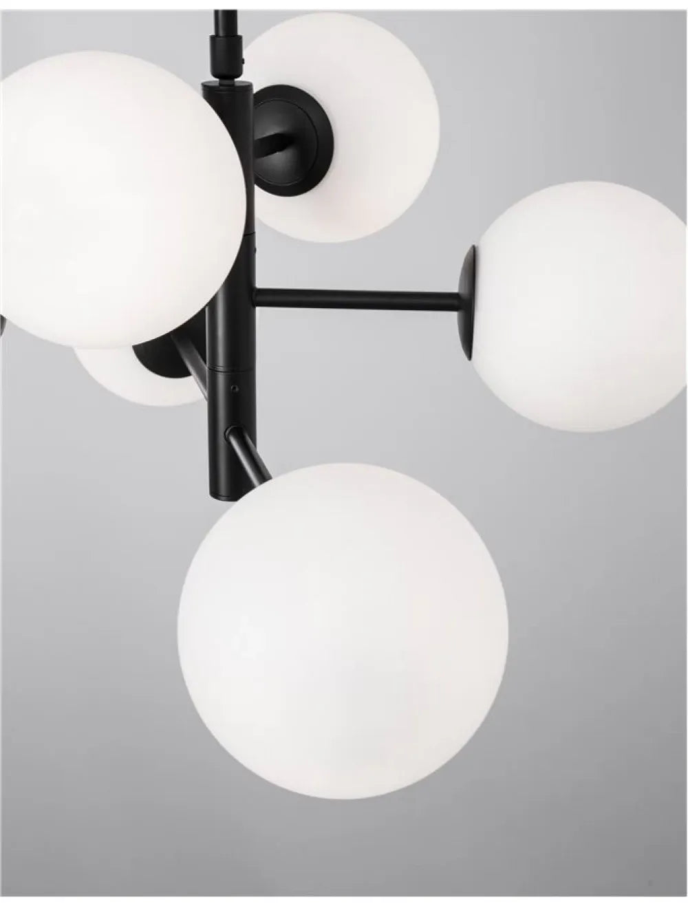Lustra structura din Metal Negru si abajur din Sticla Alb H120xL70cm IP20 IMPERO