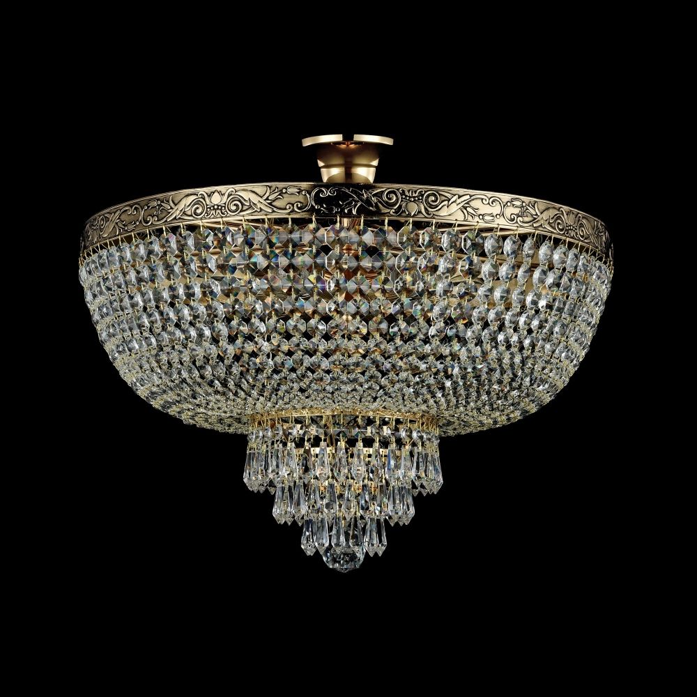 Lustra rotunda cu inaltime reglabila din Cristal Transparent cu 6 becuri D50xH45cm Palace