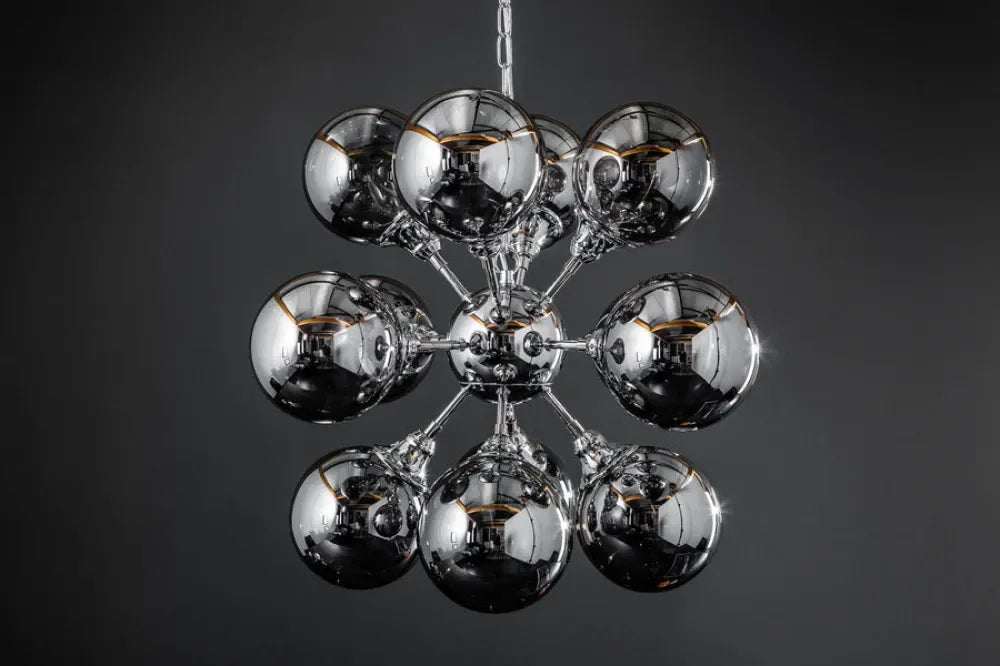 Pendul din Metal Argintiu si Sticla Argintiu L72xH72cm GALAXY