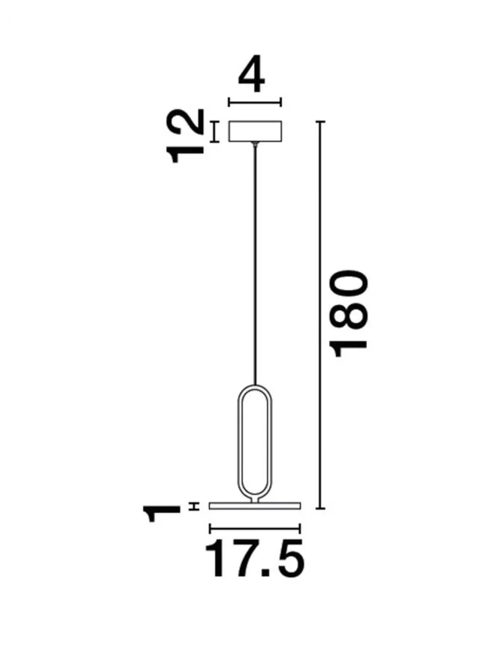 Pendul din Aluminiu Negru H180xL17.5cm IP20 12W 840lm 3000k GEA