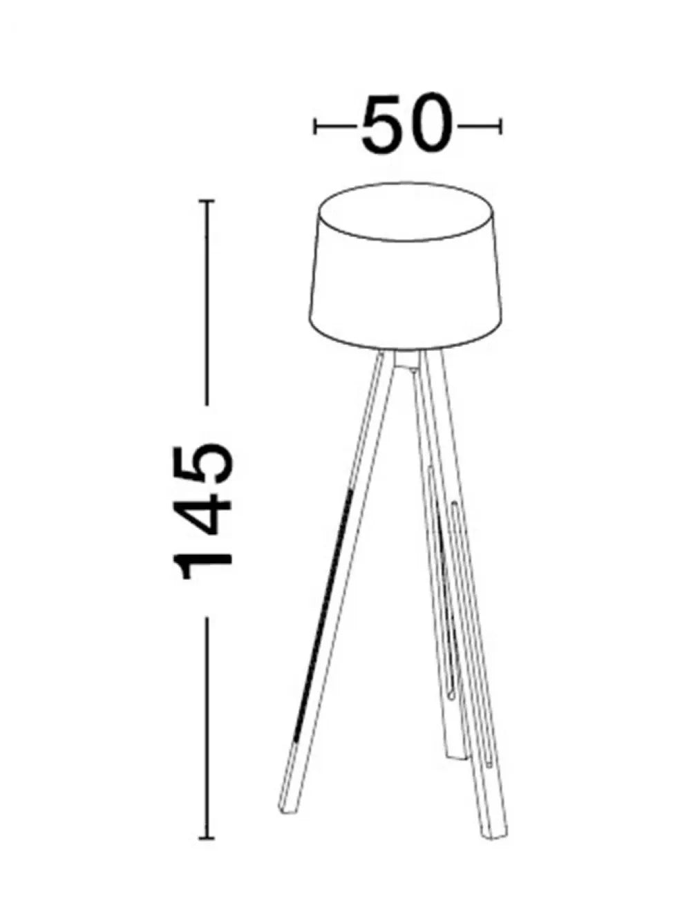 Lampa de podea structura din Lemn Maro si abajur din Textil Alb H145xL50cm IP20 LE ROY