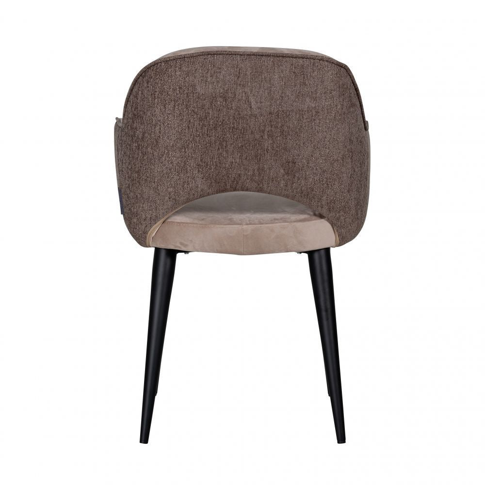 Scaun cu brate din Catifea si Metal Bej/Negru H85.5xL58xA63cm Giovanna Richmond Interiors