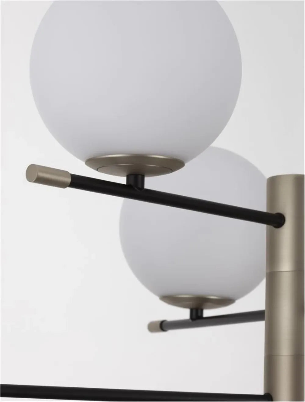 Lustra structura din Metal Negru/Auriu si abajur din Sticla Alb H120xL100cm IP20 GIT