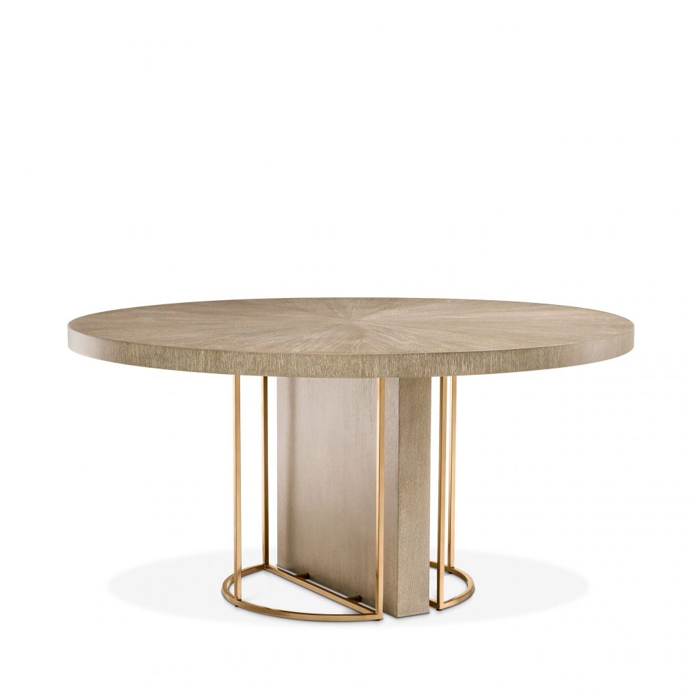 Masa rotunda din Lemn masiv de stejar Maro de 4-6 persoane D152cm Remington