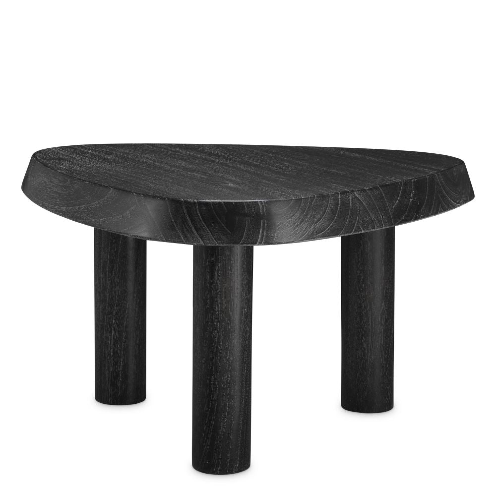 Masuta de cafea Asimetrica din Lemn de mindi Negru L63xH35cm Briel L