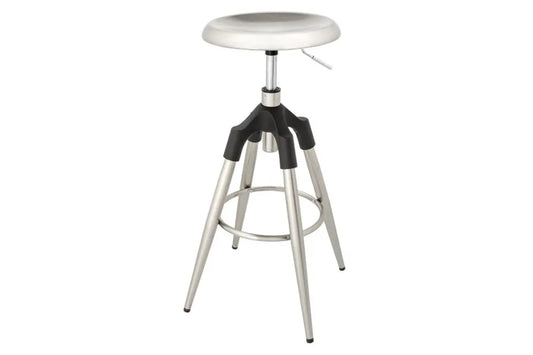 Scaun de bar din Metal Argintiu periat H81xL39cm Industrial