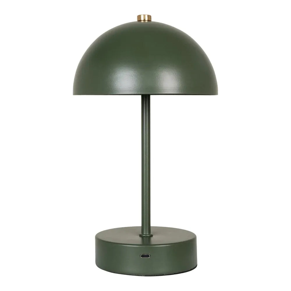 Veioza reincarcabila din Metal Verde H25xD15cm Holt