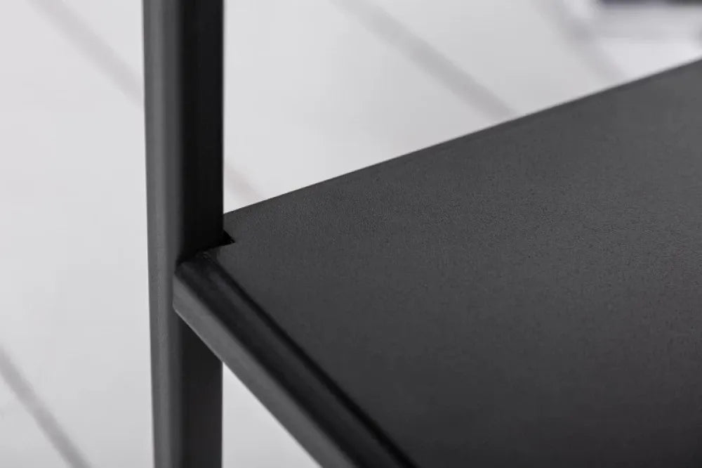 Masuta de cafea Dreptunghiulara din Lemn masiv de stejar Maro si Metal Negru L95xH40cm Apartment