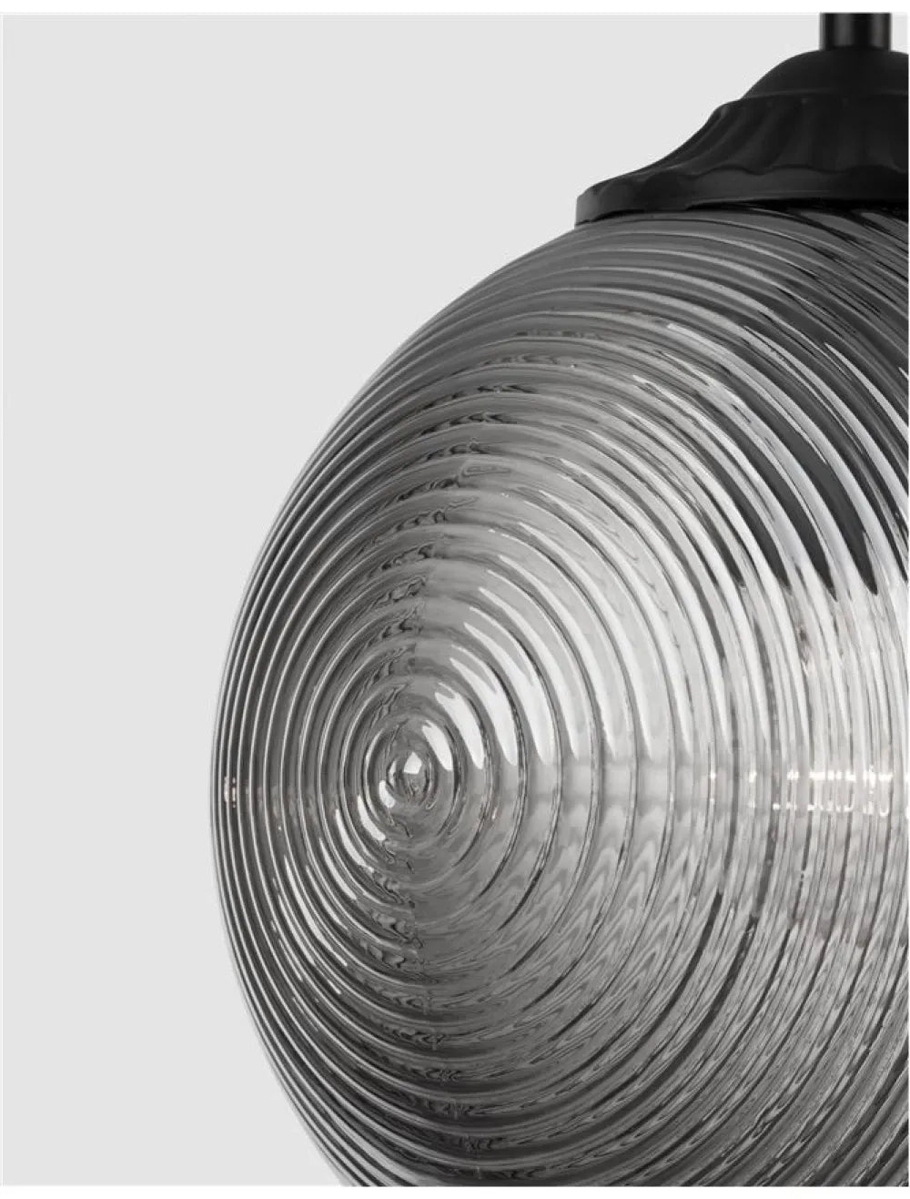 Pendul structura din Metal Negru si abajur din Sticla Fumuriu H120xL25cm IP20 ATHENA