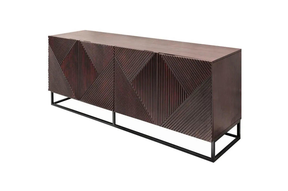 Comoda din Lemn de mango Maro inchis si Metal Negru L177xH77cm Creativo