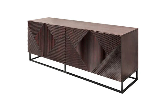 Comoda din Lemn de mango Maro inchis si Metal Negru L177xH77cm Creativo