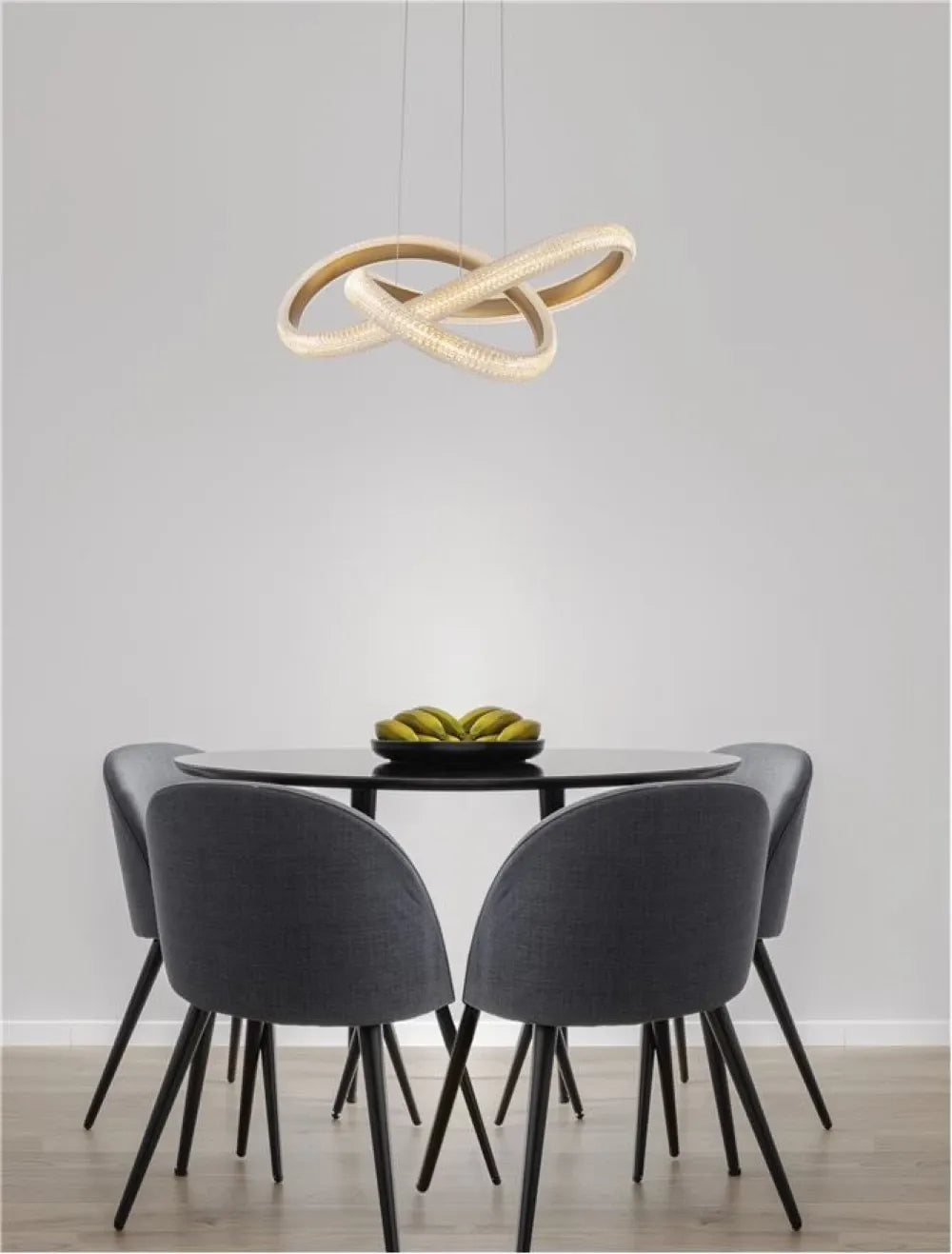 Lustra structura din Aluminiu Auriu si abajur din Acrilic Transparent H120xL52.5cm IP20 41.5W 3600lm 3000k MEDORA