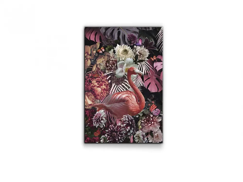 Tablou Animale pe Sticla securizata Multicolor L80xH120cm Flamenco