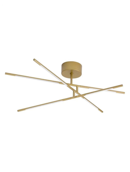 Plafoniera structura din Metal Auriu si abajur din Acrilic Alb H25.5xL84cm IP20 32W 2304lm 3000k RACCIO