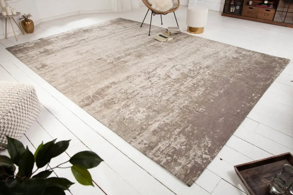 Covor din Bumbac/Poliester Bej/Gri L350cm Modern Art